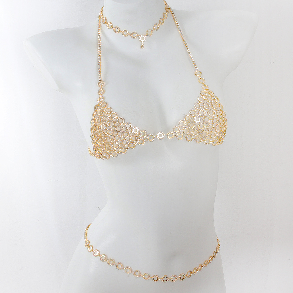 Body Jewelry Necklace - 세련된 원형 스플라이싱 라이트 럭셔리 스타일