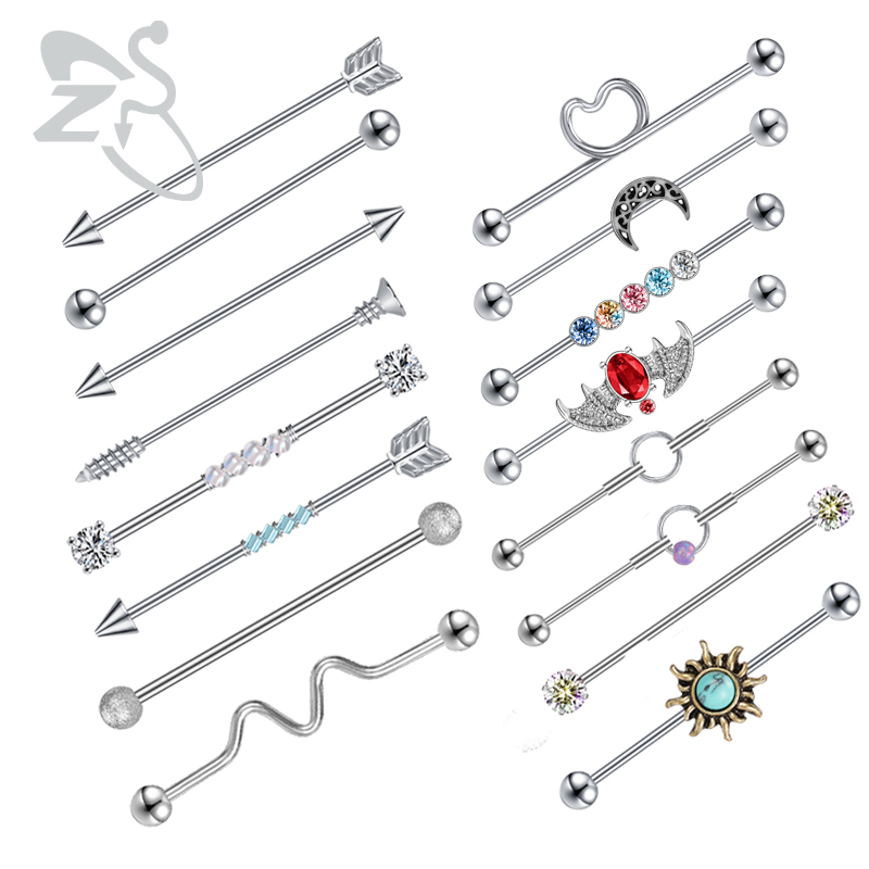 ZS 1PC 외과 강철 박쥐 여성을위한 산업 바벨 반지 - Body Jewelry Surgical Steel 리뷰 및 가격