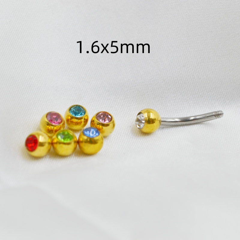 혀/젖꼭지 바 PVD 골드에 대 한 50 개/몫 크리스 - Body Jewelry Replacement Ball 리뷰 및 가격