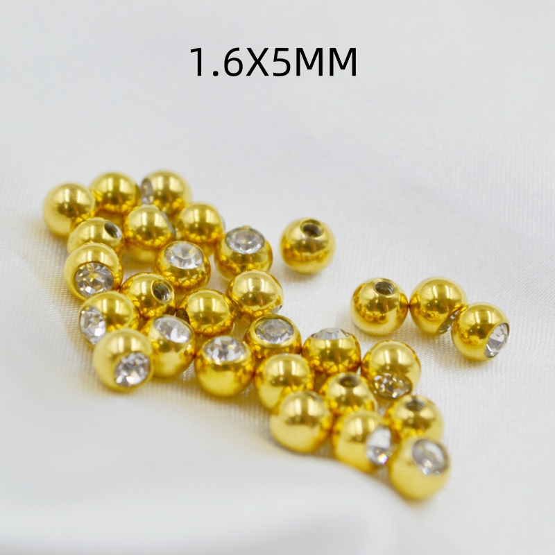 혀/젖꼭지 바 PVD 골드에 대 한 50 개/몫 크리스 - Body Jewelry Replacement Ball 리뷰 및 가격