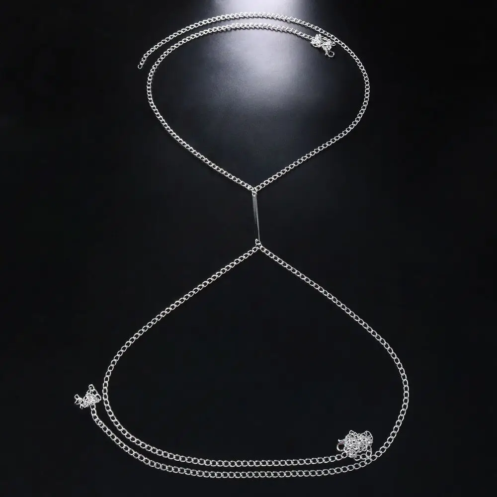 여성용 섹시한 금속 가슴 체인 하네스 비키니 바디 액세 - Body Jewelry Necklace 리뷰 및 가격