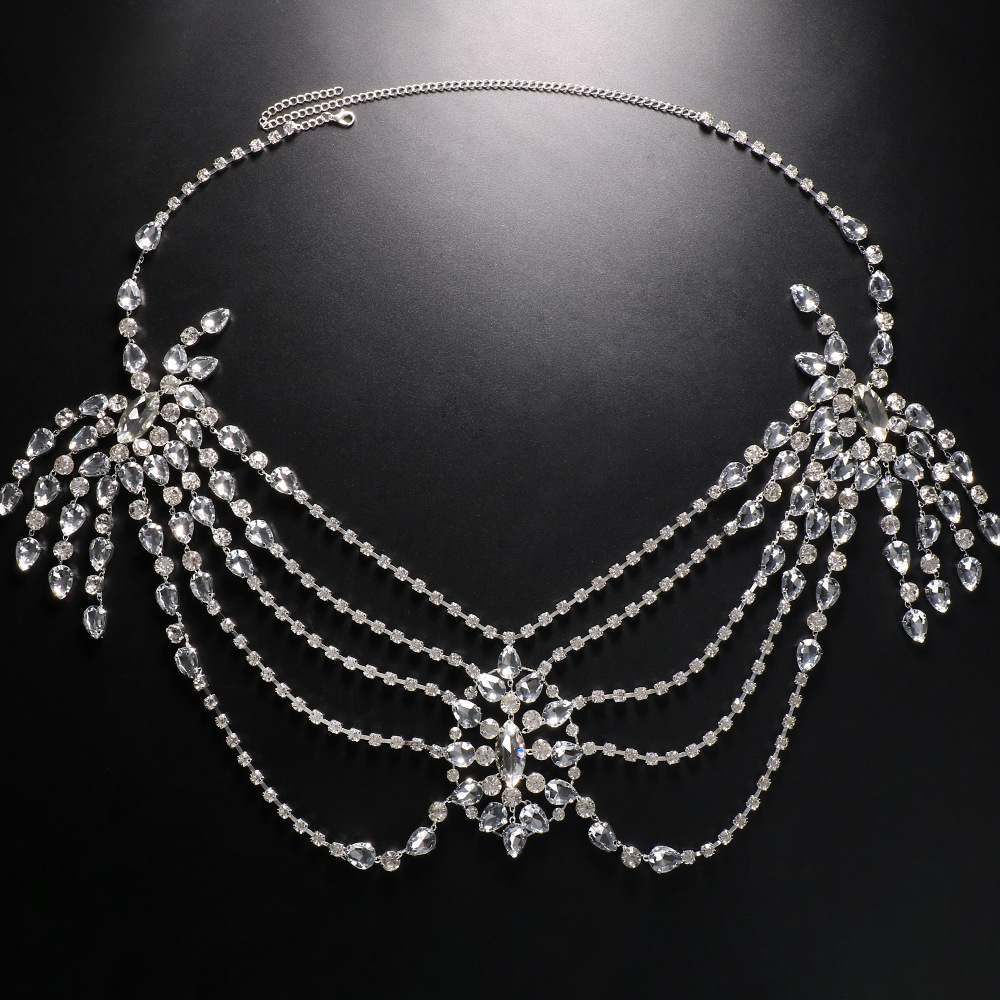 Boho 크리스탈 신부 어깨 체인 목걸이 Porm 란제 - Body Jewelry Necklace 리뷰 및 가격