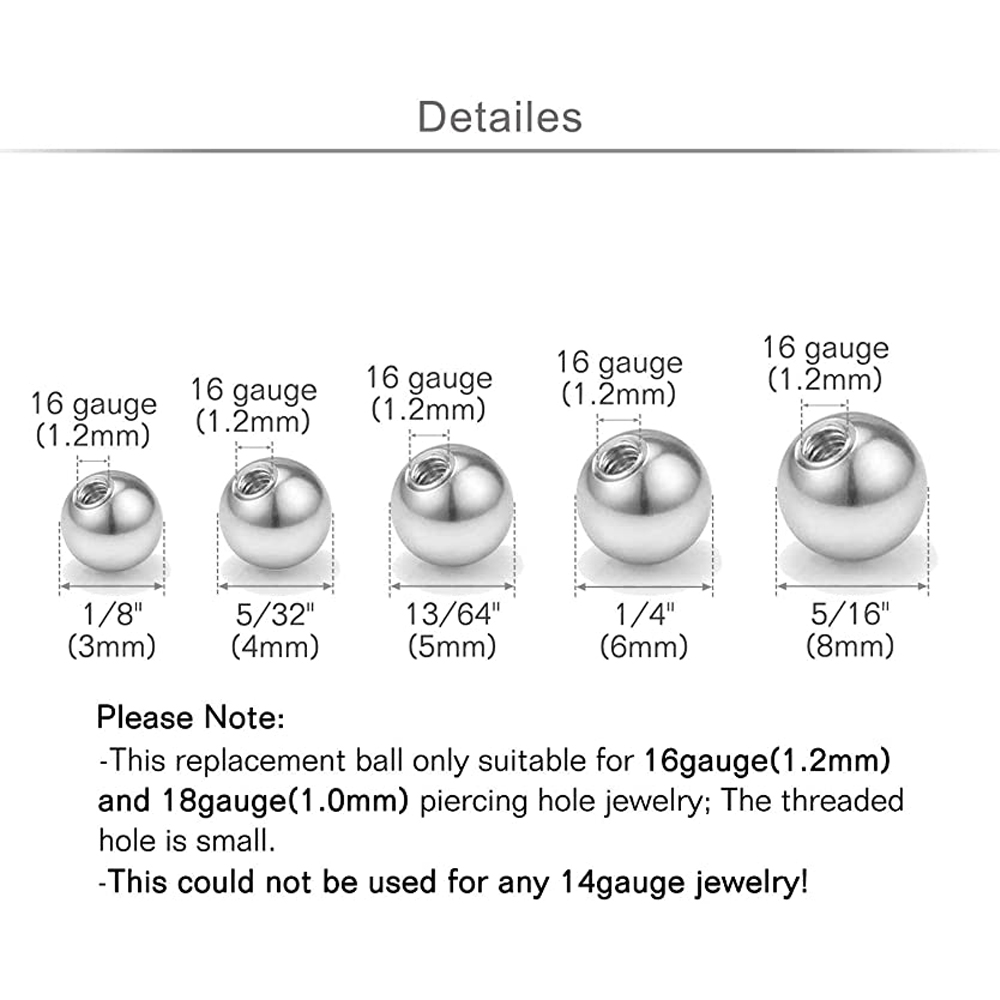 20pcs 교체 공 바디 쥬얼리 피어싱 바벨 부품 31 - Body Jewelry Surgical Steel 리뷰 및 가격