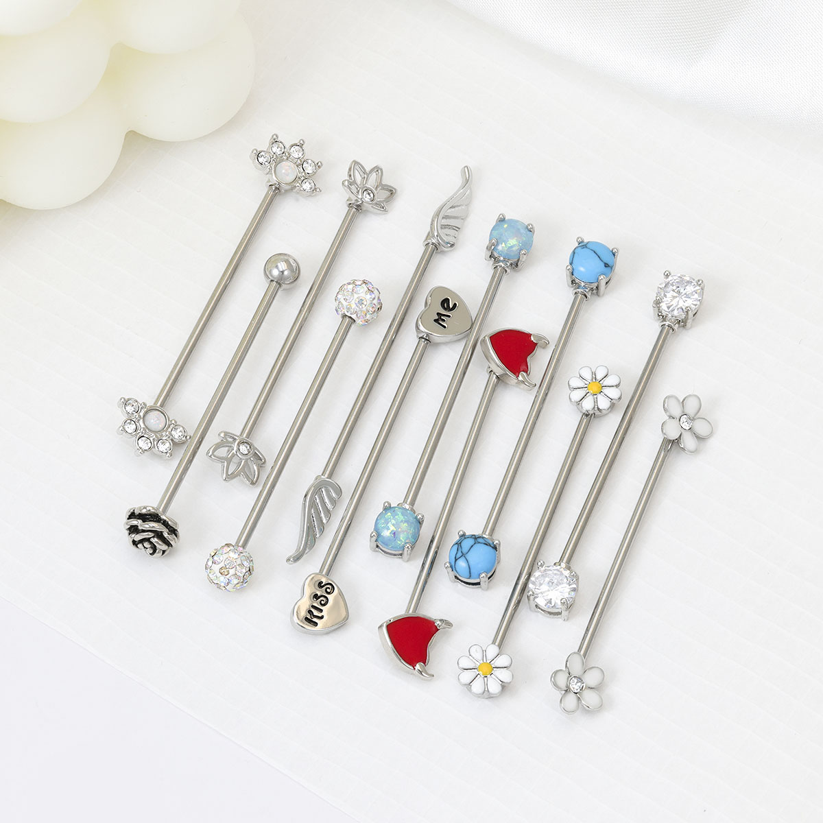 16G 화살표 하트 산업용 바벨 외과 강철 짧은 연골  - Body Jewelry Surgical Steel 리뷰 및 가격