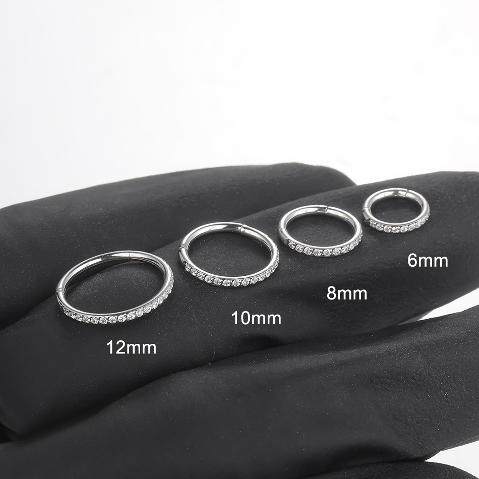 1pcs 6/8/10/12mm 외과 강철 지르콘 후프  - Body Jewelry Surgical Steel 리뷰 및 가격