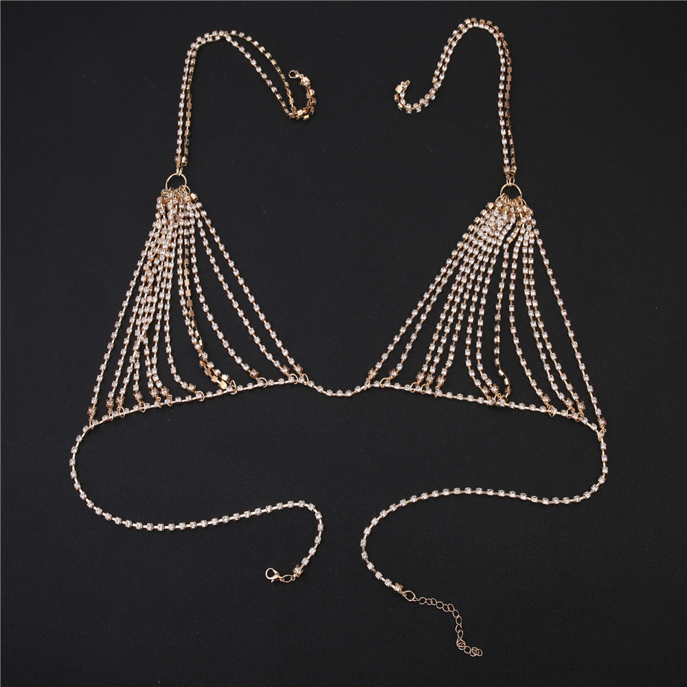 여성용 섹시한 샤이니 크리스탈 라인스톤 브라, 비키니  - Body Jewelry Necklace 리뷰 및 가격